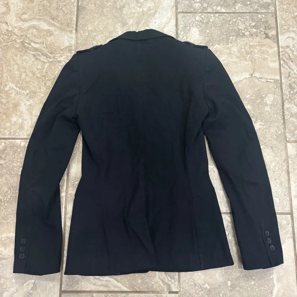 Reiss Womens Black Utility Blazer Jacket‎ Military Style Epaulettes Size XS